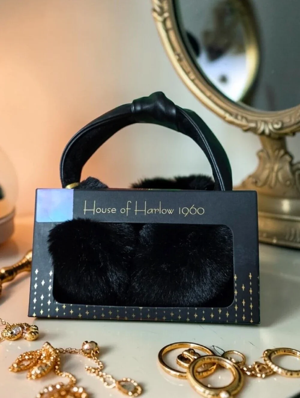 House Of Harlow 1960 Faux Fur Ear Muffs With Adjustable Knotted Vegan Headband